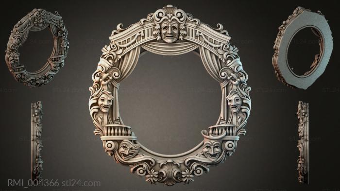 Theatrical mask with curtain and ornament for 3D modeling 3d STL model