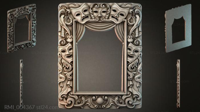 Theatrical pedestal with comedy and tragedy masks 3d STL model