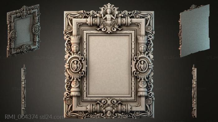 Ornamental frame with putti and medallions 3d STL model