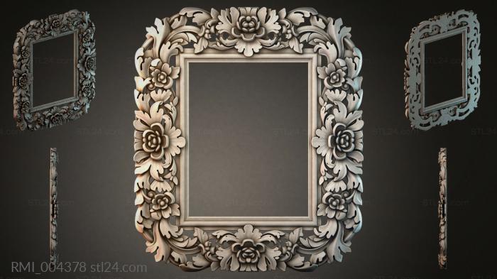 Square carved volume with floral rosettes 3d STL model