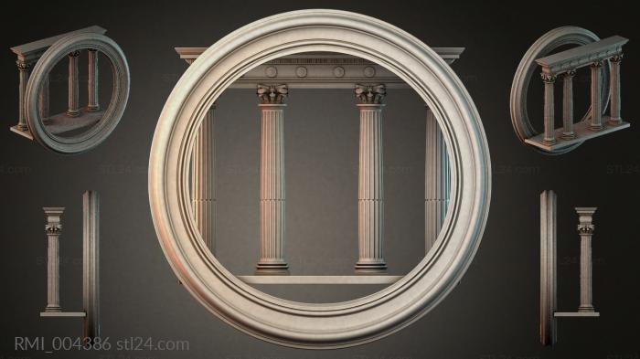 Classical round portal with columns and capitals 3d STL model