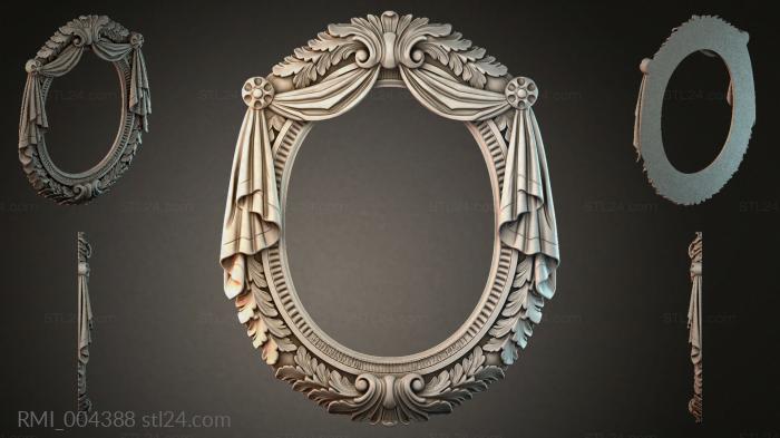 Oval frame with cartouche, swags and rosettes 3d STL model