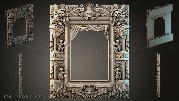 Classic frame with putti and drapery 3d STL model