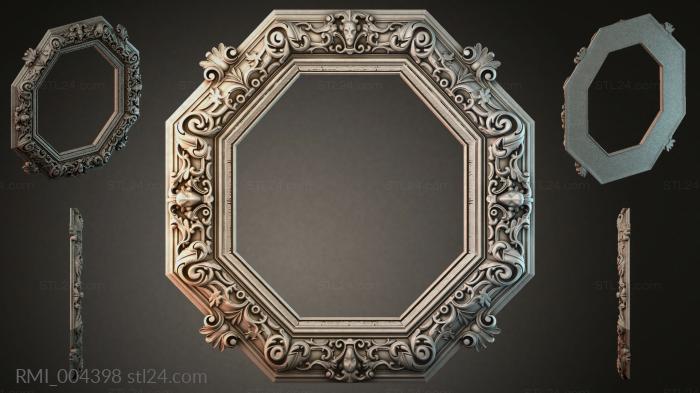 Octagonal frame with acanthus ornament 3d STL model