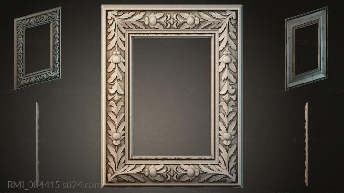 Classic frame with floral ornament and beads 3d STL model