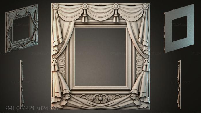 Theatre portal with drapery and cornice 3d STL model