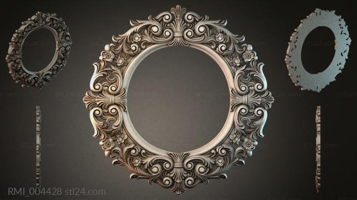 Round frame with climbing acanthus and spirals 3d STL model