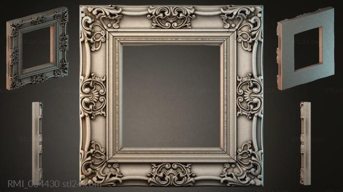Carved frame with acanthus scrolls and ornamental corner cartouches 3d STL model