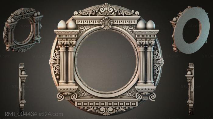 Classic round frame with columns and volutes 3d STL model