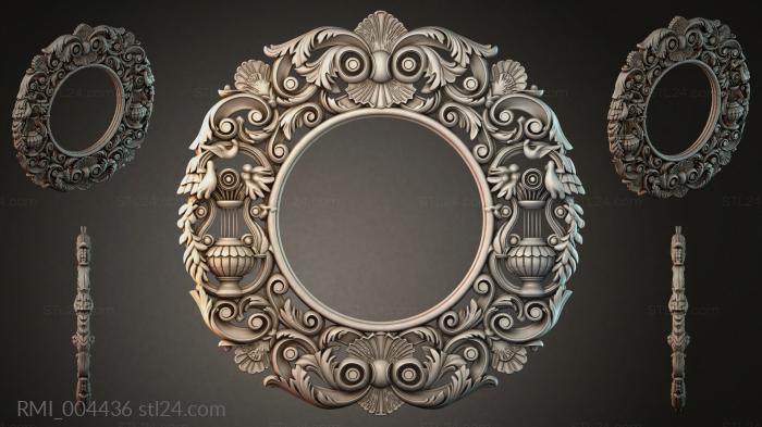 Round frame with acanthus leaves and volutes 3d STL model