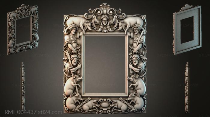 Decorative frames, framing (Mirror frame with angels and allegorical figures, RMI_004437) 3D models for cnc