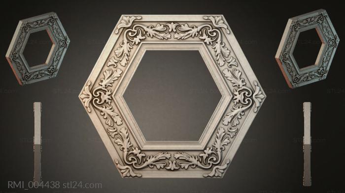Decorative frames, framing (Hexagonal frame with acanthus ornament, RMI_004438) 3D models for cnc