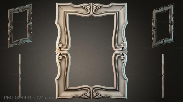 Classic frame with curls and volutes for CNC 3d STL model