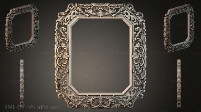 Carved frame with scrolls and ornamentation - a set with columns 3d STL model