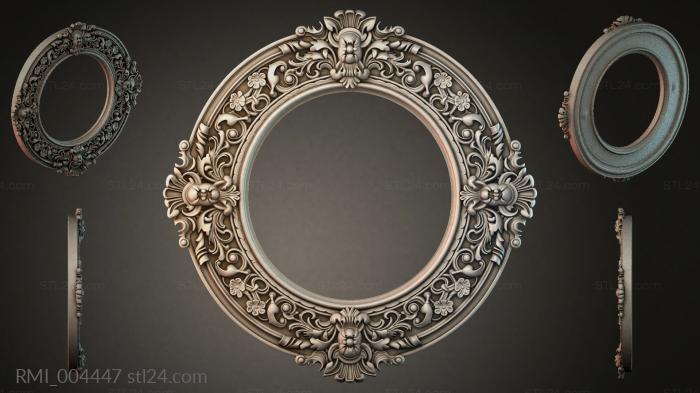 Round frame with baroque ornament and scrollwork 3d STL model