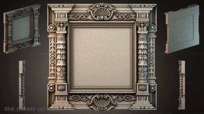 Classical architectural portal with Corinthian capitals and ornamental frieze 3d STL model