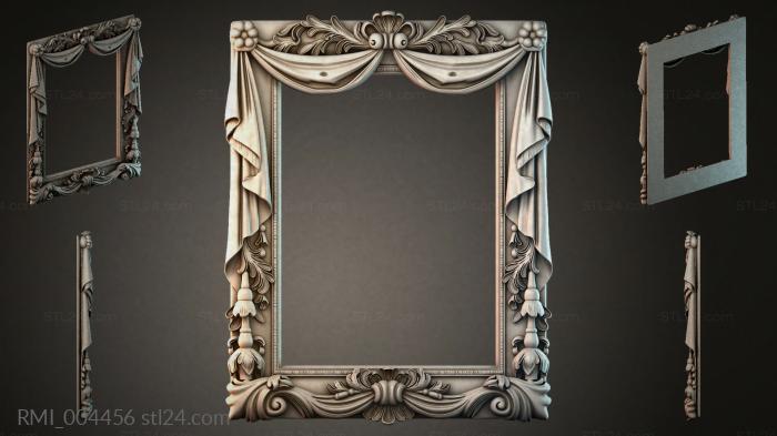Classic portal frame with draped curtains and acanthus leaves 3d STL model
