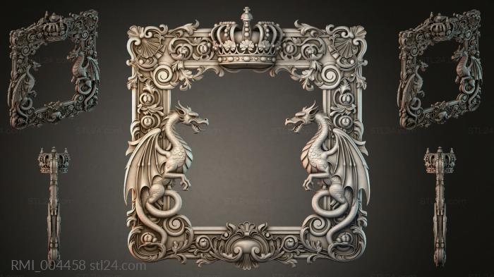 Royal frame with dragons and ornament for CNC 3d STL model