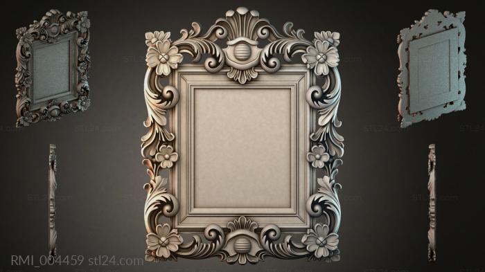 Decorative frame with swirls and floral elements 3d STL model