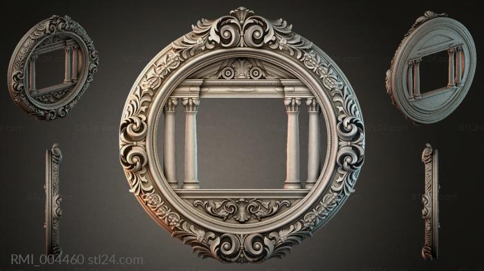 Round architectural frame with columns and scrolls 3d STL model