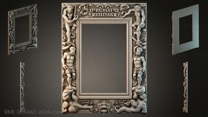 Frame with putti and classical figures 3d STL model