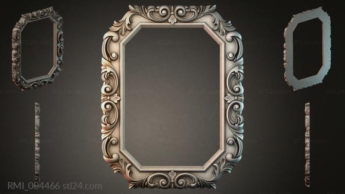 Carved rectangular molding with swirls and leaves 3d STL model