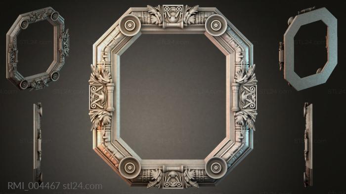 Octagonal frame with columns and acanthus leaves 3d STL model