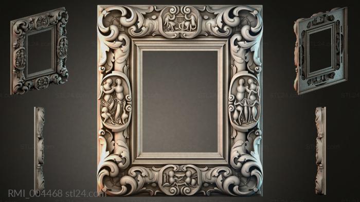 Classic frame with angels and acanthus 3d STL model