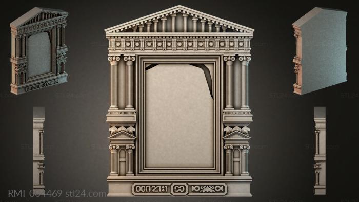 Classic portal with columns and a triangular pediment 3d STL model
