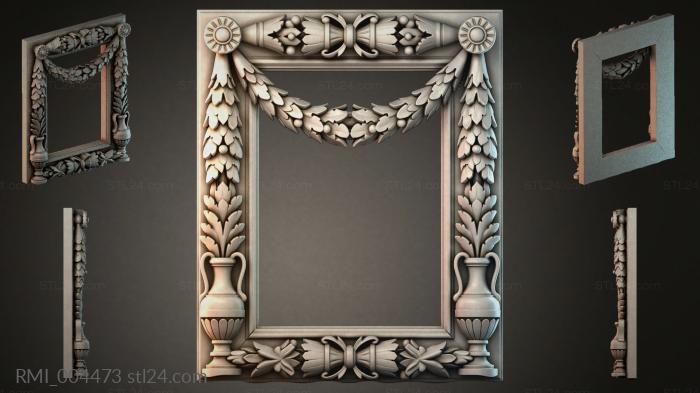 Decorative frame with acanthus and garland 3d STL model