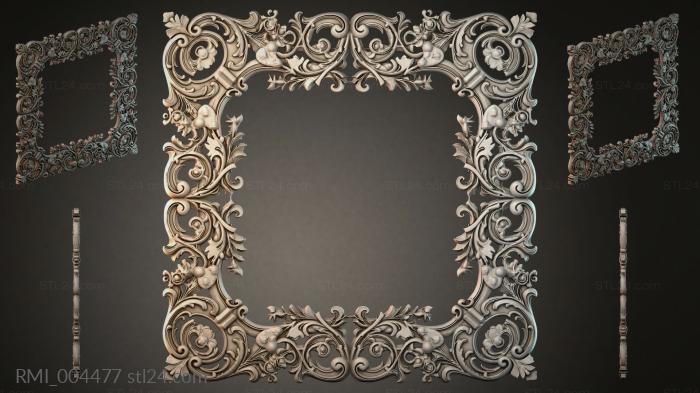 Carved screen with Italian ornament and spiral scrolls 3d STL model