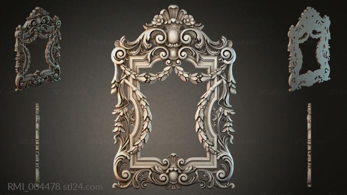 Ornamental frame with volutes and plant motifs 3d STL model