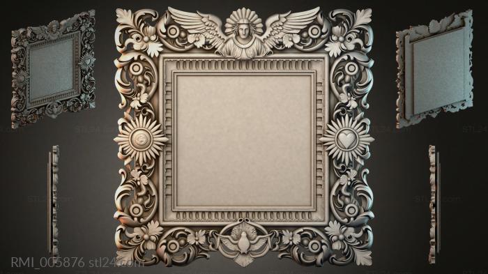 Mirror frame with angels, rosettes and classic scrolls 3d STL model