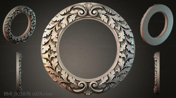 Decorative frames, framing (Round ornament with acanthus leaves and volutes, RMI_005878) 3D models for cnc