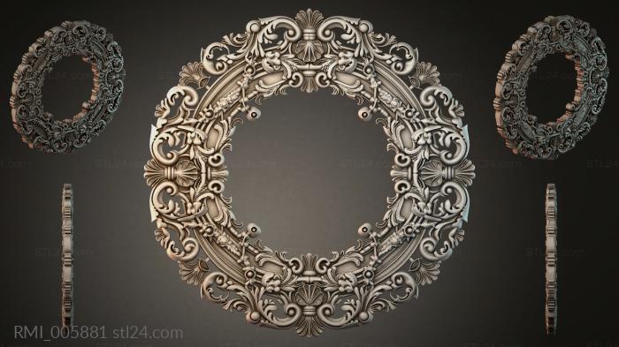 Oval frame with scrolls and shells 3d STL model