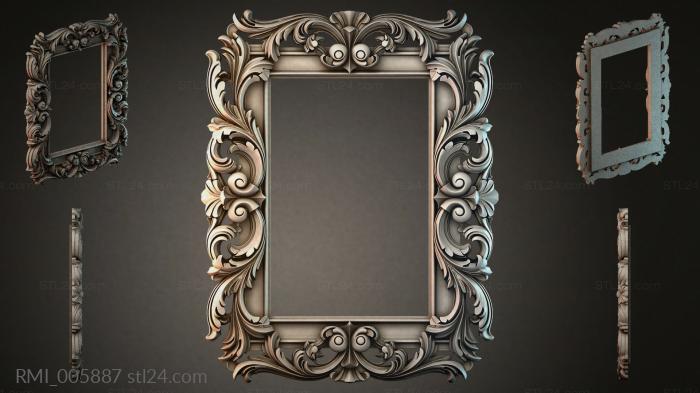Ornamental frame with scroll and Baroque leaves 3d STL model