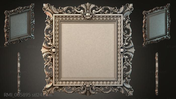 Mirror frame with acanthus scrolls and beads 3d STL model