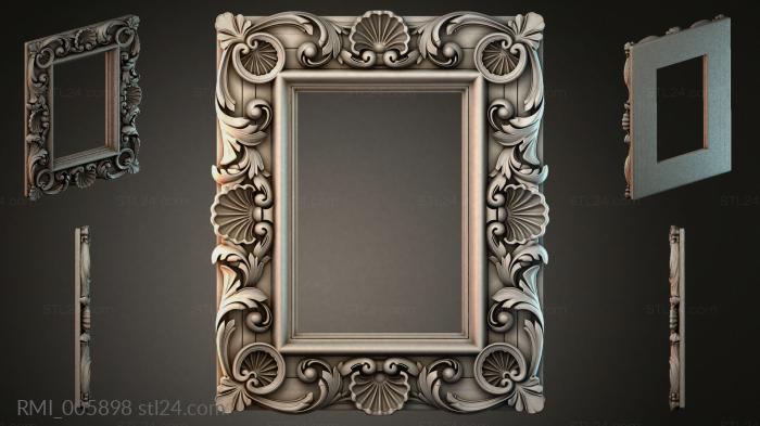 Classic frame with volutes and shells 3d STL model