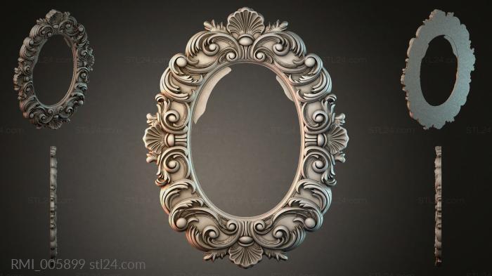 Oval frame with scrolling volutes and shells 3d STL model