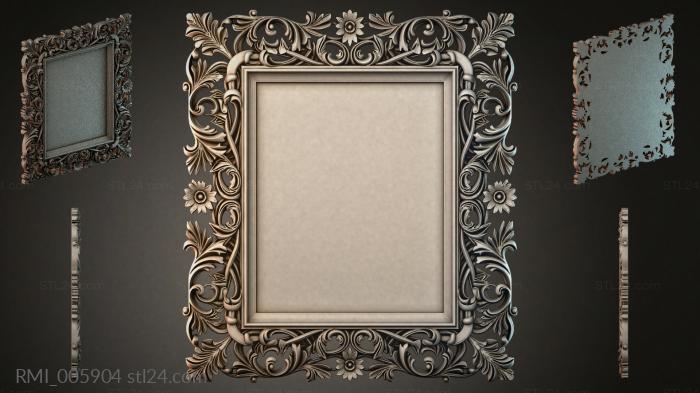 Decorative frame with acanthus leaves and flower rosettes 3d STL model