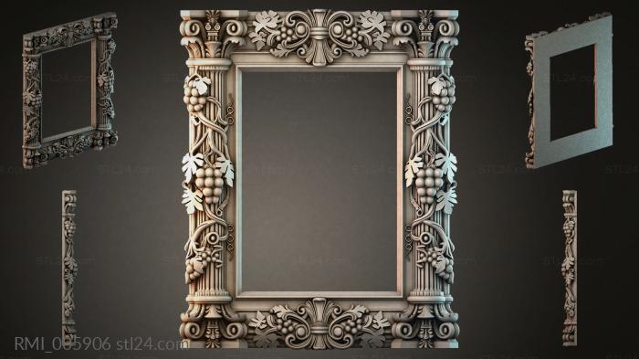 Classic carved frame with grapes and scrolls 3d STL model