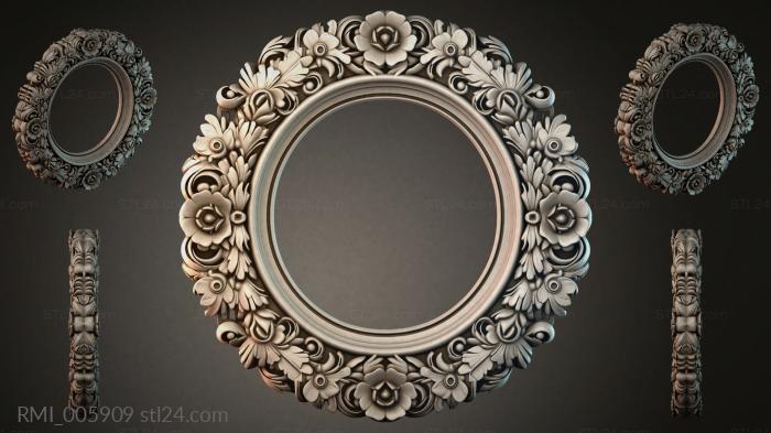 Round rosette with floral bas-relief and oval medallions 3d STL model