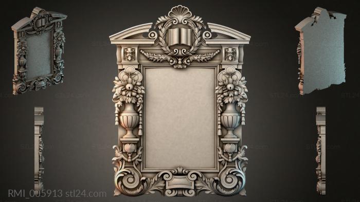 Classic decorative frame with urns and volutes 3d STL model