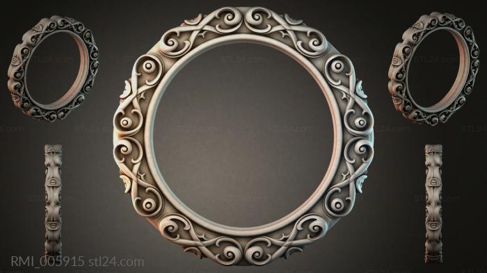 Round frame with volutes and oval ornaments 3d STL model