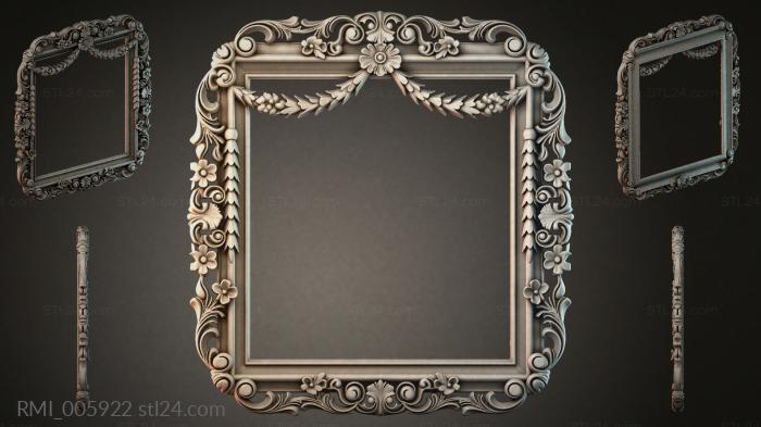 Classic carved molding with floral garlands and curls 3d STL model