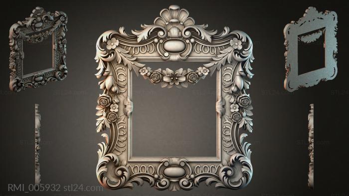 Classic frame with rosettes and scrolls for CNC 3d STL model