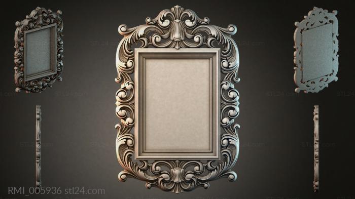 Mirror frame with volutes and acanthus 3d STL model