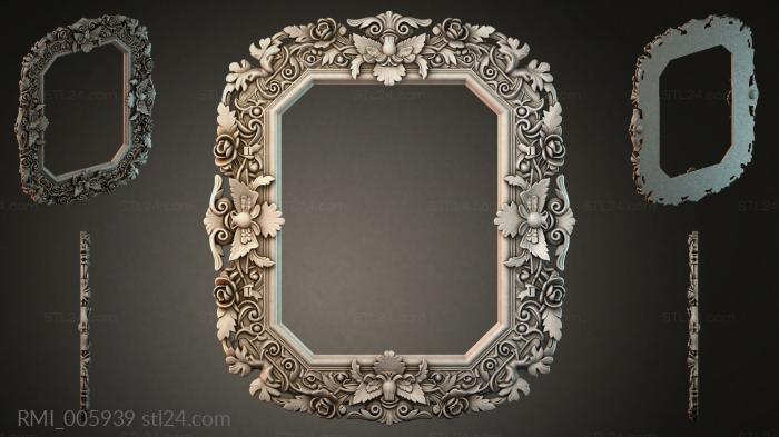 Octagonal frame with rosettes and scrolls 3d STL model