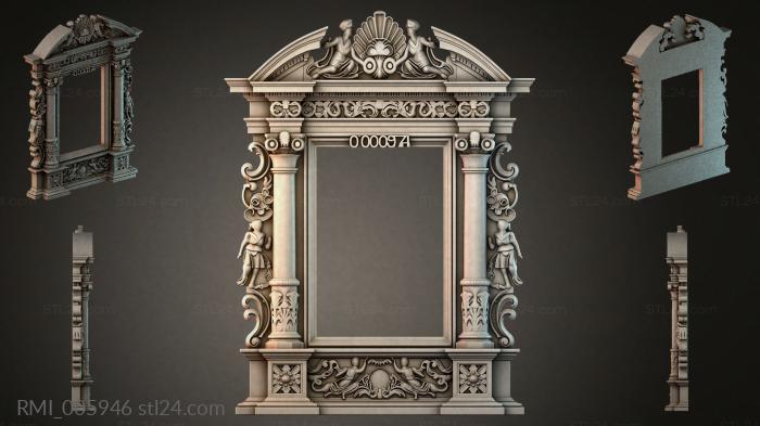 Classical portal with pilasters and angels 3d STL model