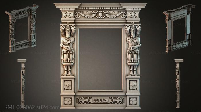 Classical portal with caryatids and ornamentation 3d STL model